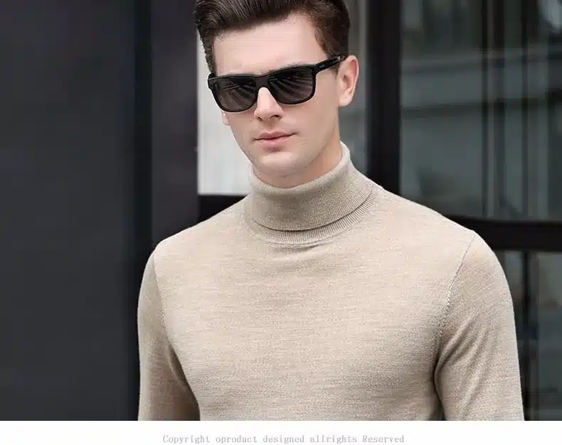 Free Shipping Fashion Classic Solid Color Turtleneck Sweater Men Winter Warm Pullover Men Slim Fit Cashmere Woolen Sweaters 6347 50
