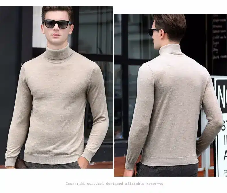 Free Shipping Fashion Classic Solid Color Turtleneck Sweater Men Winter Warm Pullover Men Slim Fit Cashmere Woolen Sweaters 6347 51
