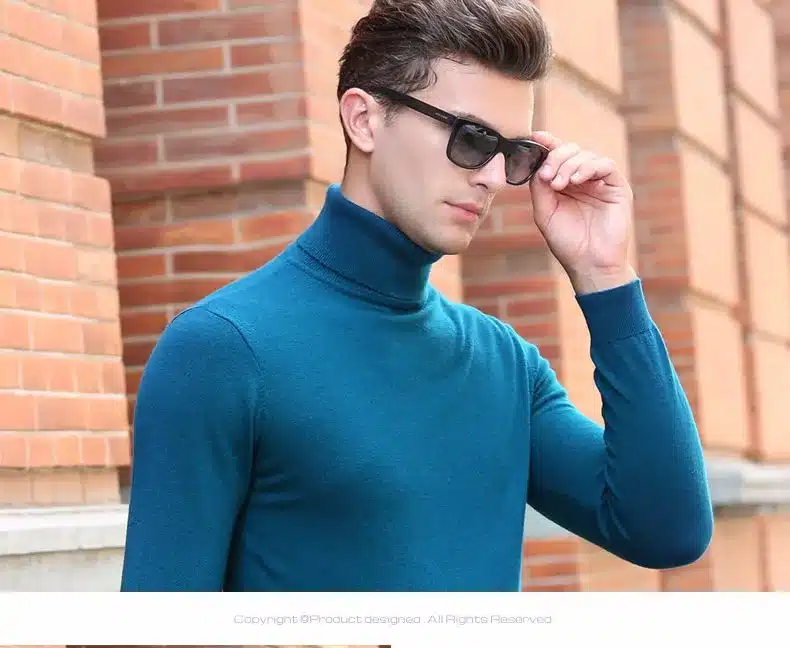 Free Shipping Fashion Classic Solid Color Turtleneck Sweater Men Winter Warm Pullover Men Slim Fit Cashmere Woolen Sweaters 6347 54