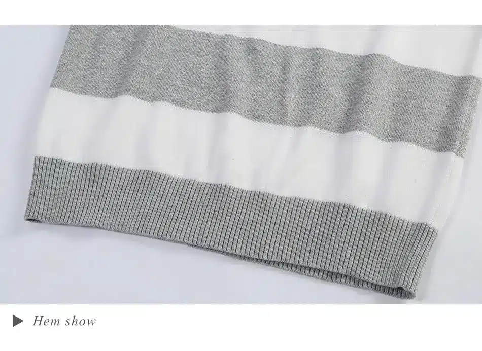 Autumn Winter Fashion Brand Clothing Men Knitted Sweater Thick Stripes Slim Fit Pullover Men 100% Cotton O-Neck Sweaters For Men 28