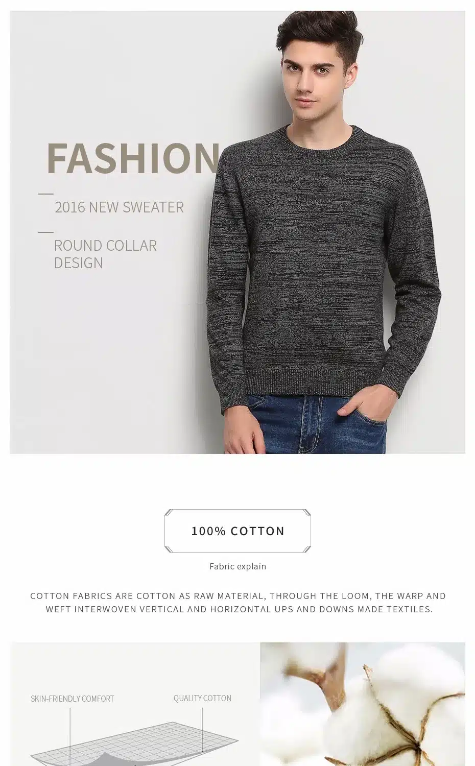 High-grade 2017 New Autumn Winter Fashion Brand Clothing Men's Sweaters Solid Color Slim Fit Men Pullover Knitted Sweater Men 14