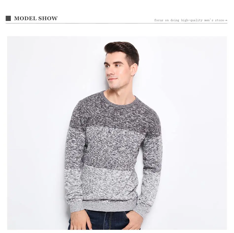 New Autumn Winter Brand Clothing Sweater Men Fashion Trend O-Neck Slim Fit Winter Pullover Men 100% Cotton Knitted Sweater Men 19