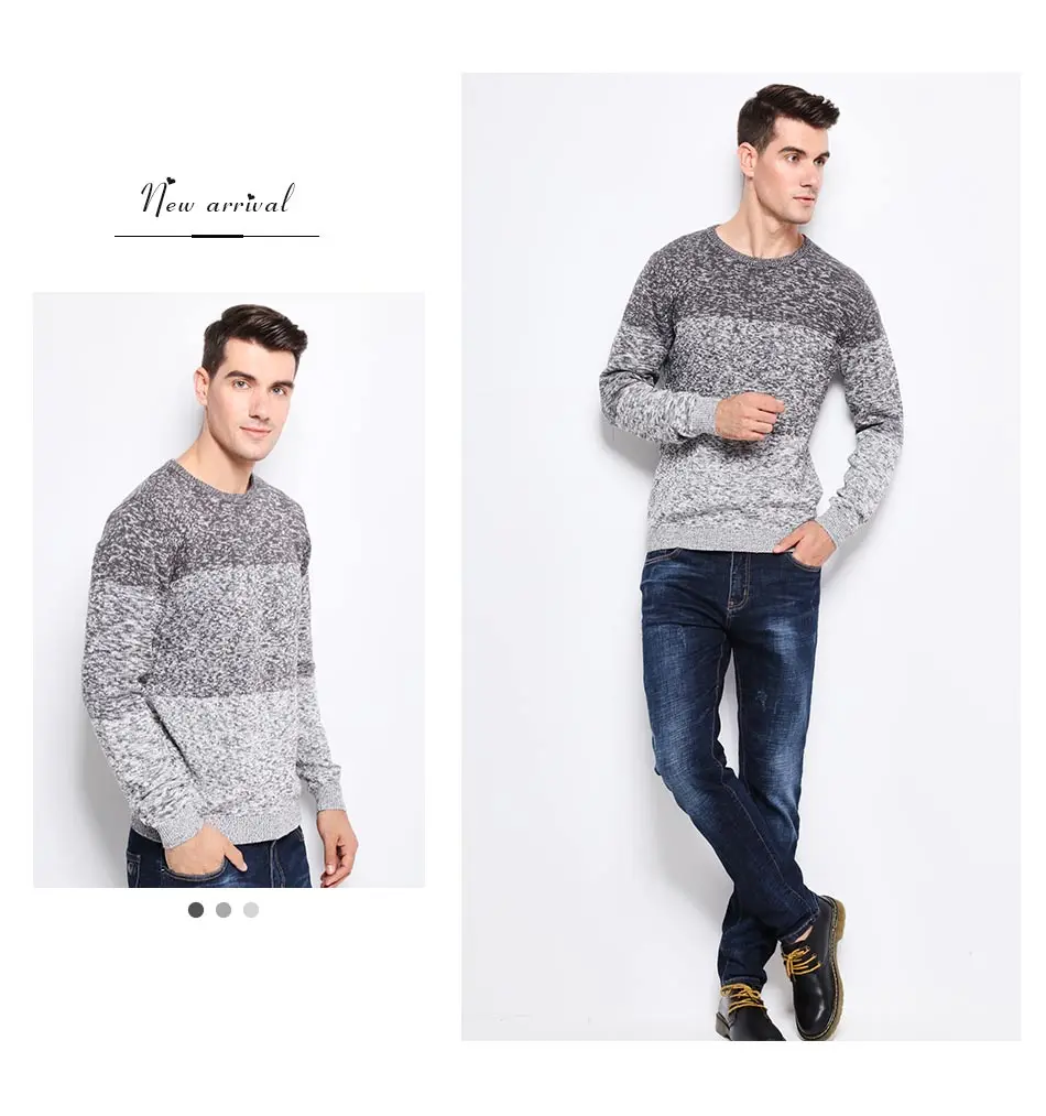 New Autumn Winter Brand Clothing Sweater Men Fashion Trend O-Neck Slim Fit Winter Pullover Men 100% Cotton Knitted Sweater Men 22