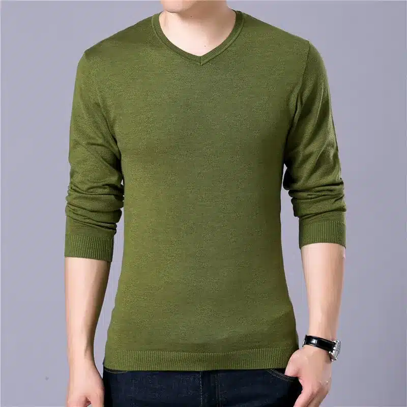 Covrlge Mens Sweaters 2017 Autumn Winter New Sweater Men V Neck Solid Slim Fit Men Pullovers Fashion Male Polo Sweater MZM004 20