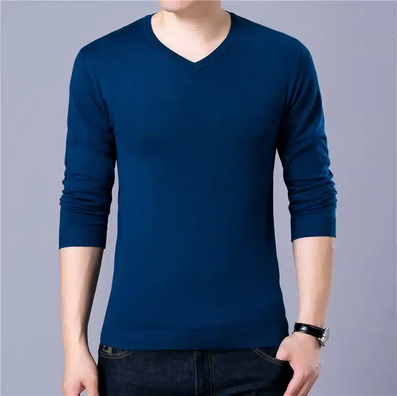 Covrlge Mens Sweaters 2017 Autumn Winter New Sweater Men V Neck Solid Slim Fit Men Pullovers Fashion Male Polo Sweater MZM004 26