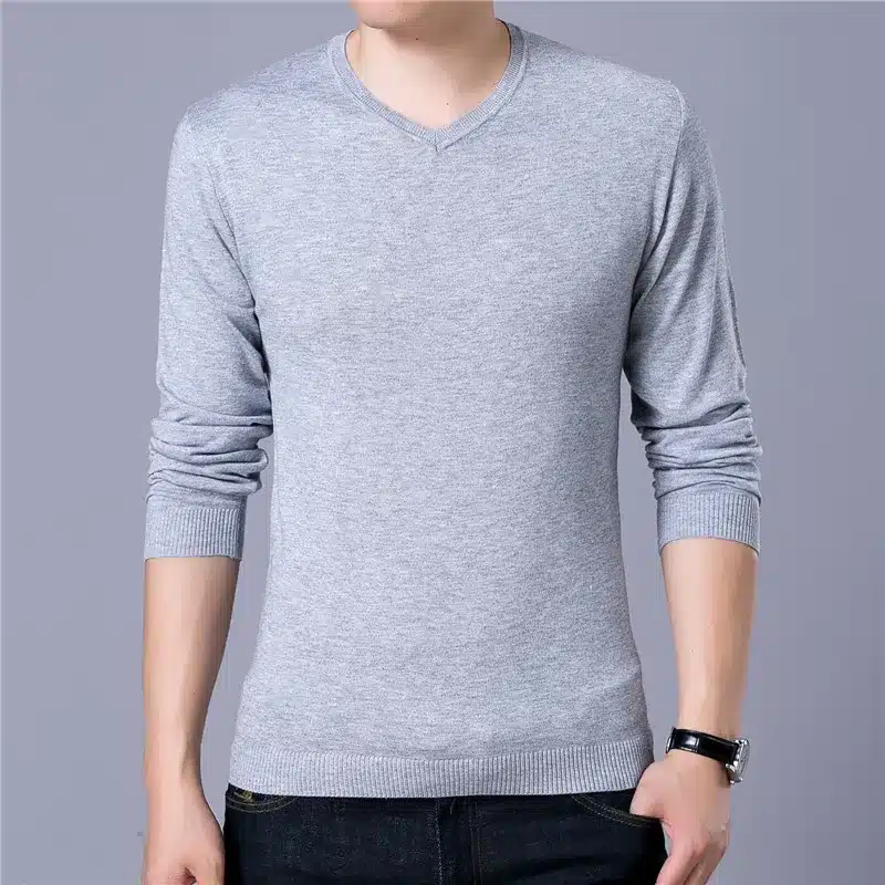 Covrlge Mens Sweaters 2017 Autumn Winter New Sweater Men V Neck Solid Slim Fit Men Pullovers Fashion Male Polo Sweater MZM004 28