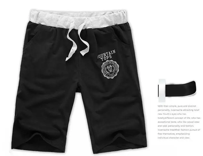 Deportes Corriendo Male Cotton Casual Letters Knee Length Shorts Men Brand Summer Fashion Plus Size 6 Colors Black Clothing D020 7