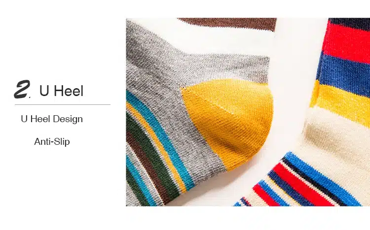 Men Cotton Stripe Socks Brand New Multi-Color Anti-Bacterial Comfortable Deodorant Breathable Casual Man Sock (5 Pairs / Lot) 11