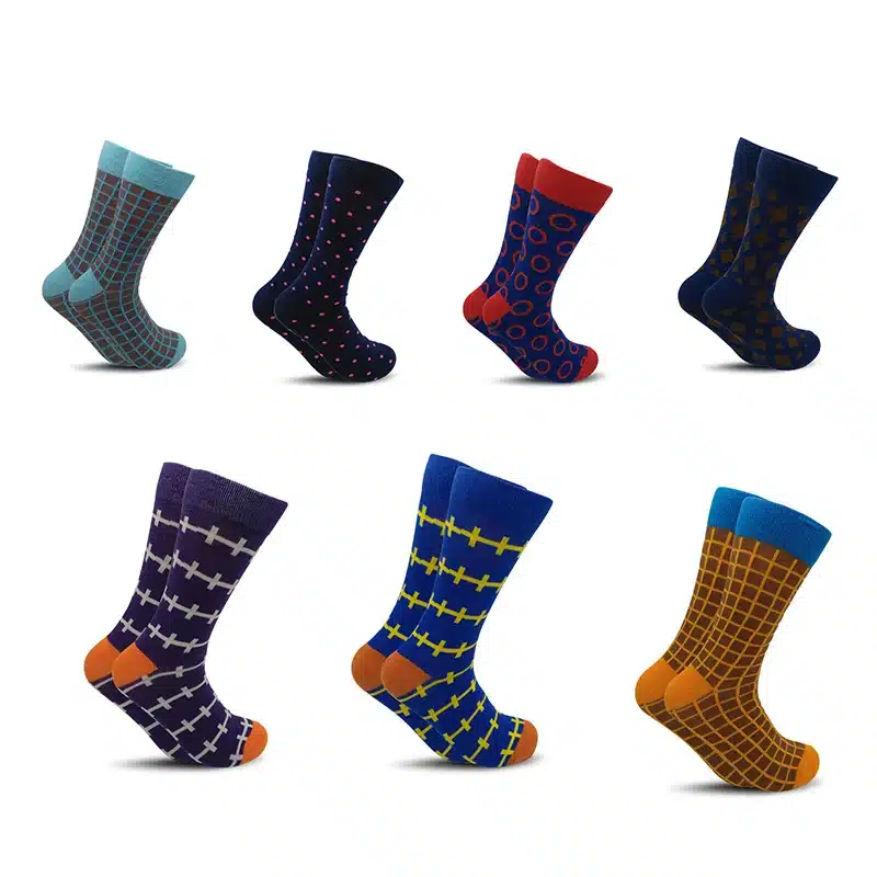 Colour crew cotton happy socks men/women british style casual harajuku designer brand fashion novelty art for couple funny 15