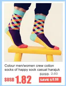 Colour crew cotton happy socks men/women british style casual harajuku designer brand fashion novelty art for couple funny 21