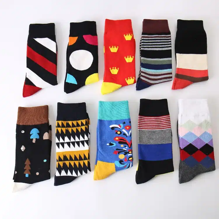 Colour men crew cotton happy socks british style argyle dot striped pattern harajuku designer brand fashion novelty art funny 9