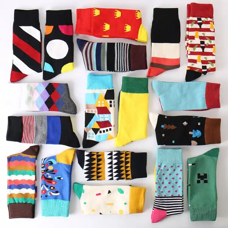 Colour men crew cotton happy socks british style argyle dot striped pattern harajuku designer brand fashion novelty art funny 11