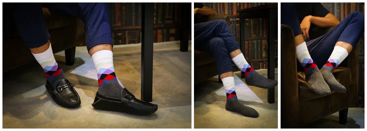 Colour men crew cotton happy socks british style argyle dot striped pattern harajuku designer brand fashion novelty art funny 23