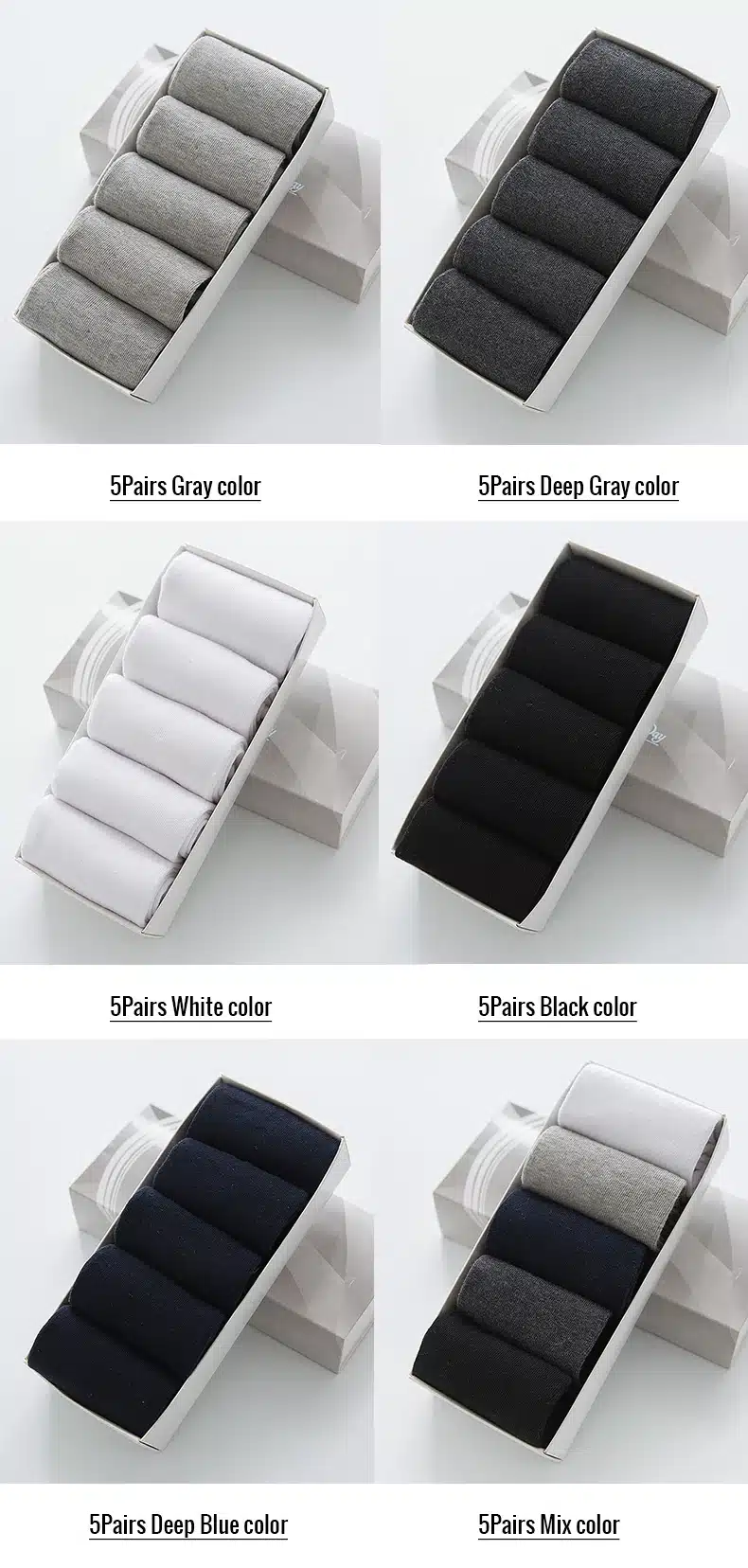 High Quality Casual Men's Business Socks For Men Cotton Brand Crew Autumn Winter Black White Socks meias homens 5 Pairs Big Size 28