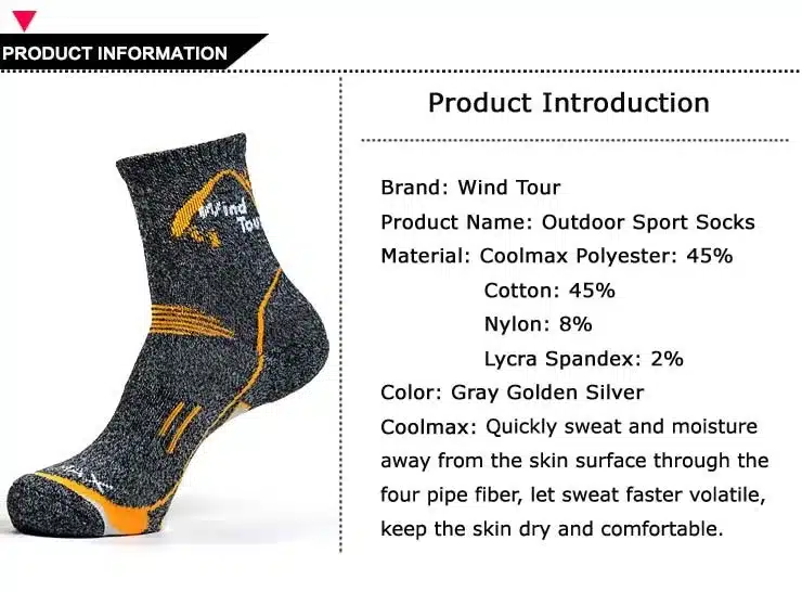3Pairs 2017 Brand Coolmax Socks Men's Quick Dry Thermal Socks Breathable Antibacterial Thick Warm Socks for Men 9