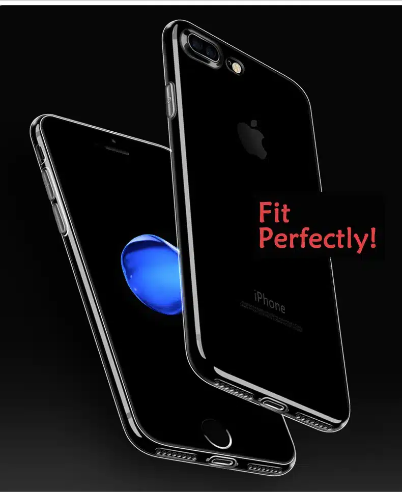 Esamday Clear Silicon Ultra Thin Soft TPU Case For 7 7Plus 8 8Plus X Transparent Phone Case For iPhone 5 5s SE 6 6s 6Plus 6sPlus 17