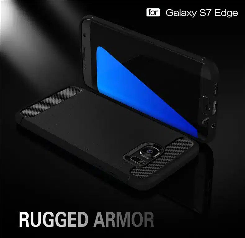 Shockproof Phone Case For Samsung Galaxy S6 S6 Edge S7 S7 Edge S8 S8 Plus Carbon Fiber TPU Drawing Material Phone Cases Cover 1
