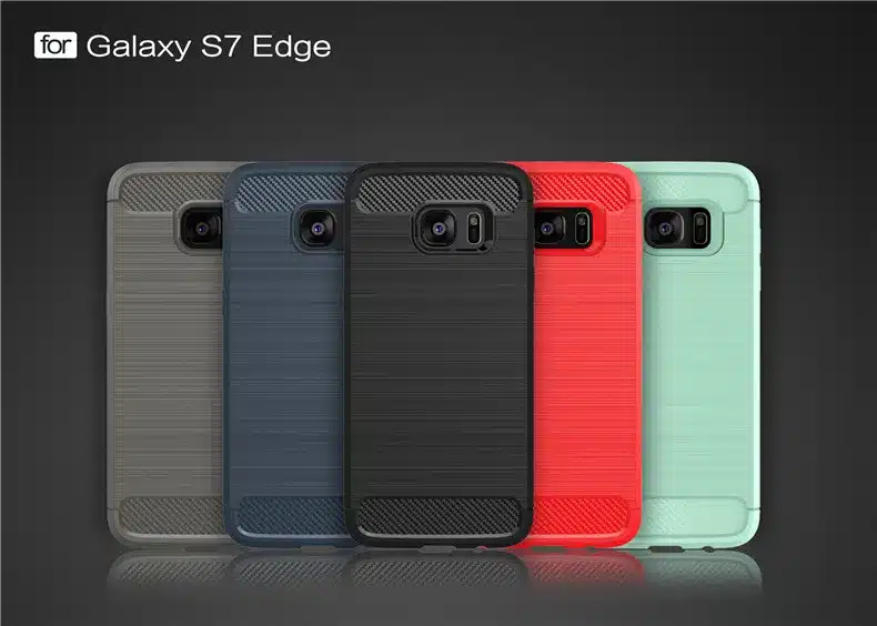 Shockproof Phone Case For Samsung Galaxy S6 S6 Edge S7 S7 Edge S8 S8 Plus Carbon Fiber TPU Drawing Material Phone Cases Cover 7