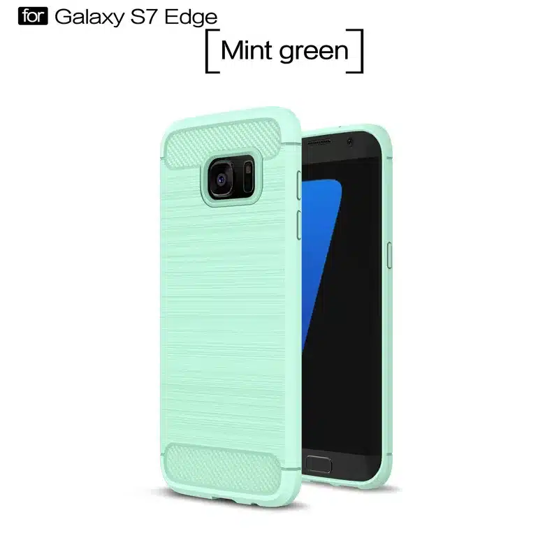Shockproof Phone Case For Samsung Galaxy S6 S6 Edge S7 S7 Edge S8 S8 Plus Carbon Fiber TPU Drawing Material Phone Cases Cover 12