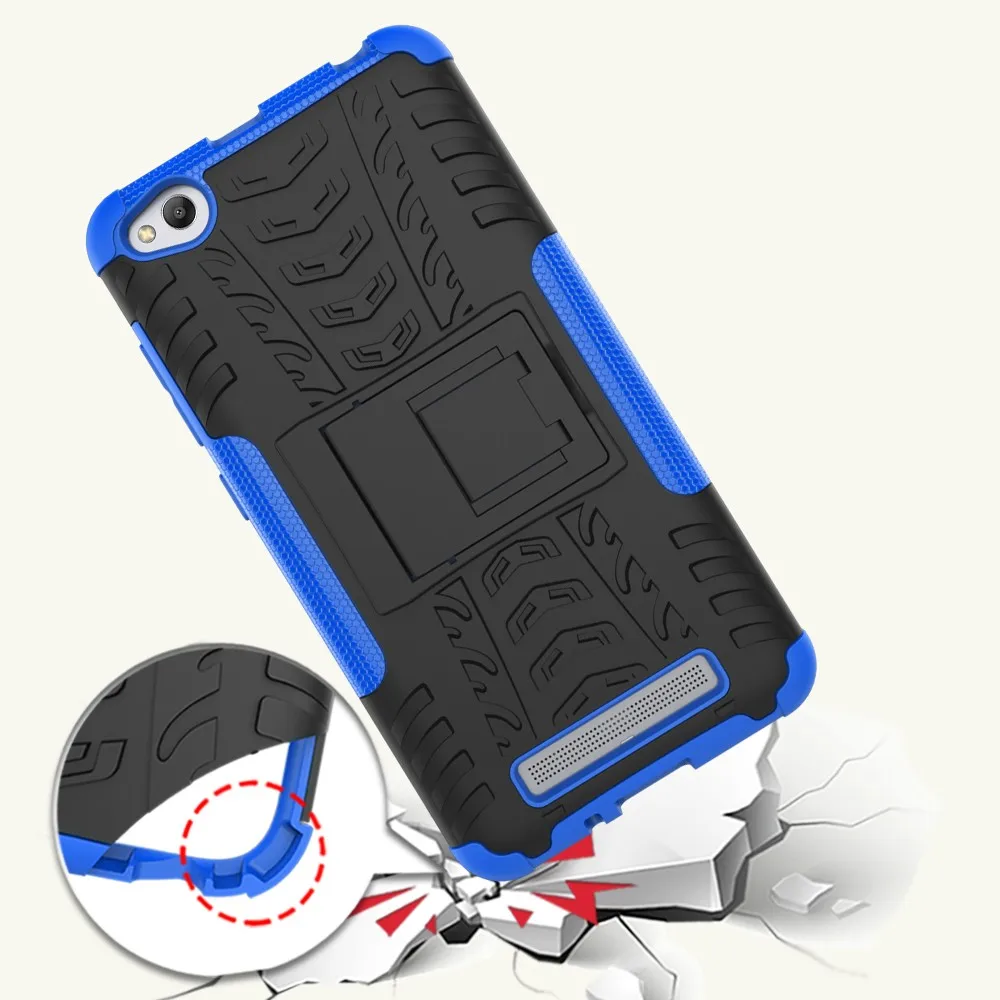 BYHeYang For Xiaomi Redmi 4A Case TPU & PC Dual Armor Cover with Stand Holder Hard Silicone Anti-Skid Combo Back Case Redmi 4a 16