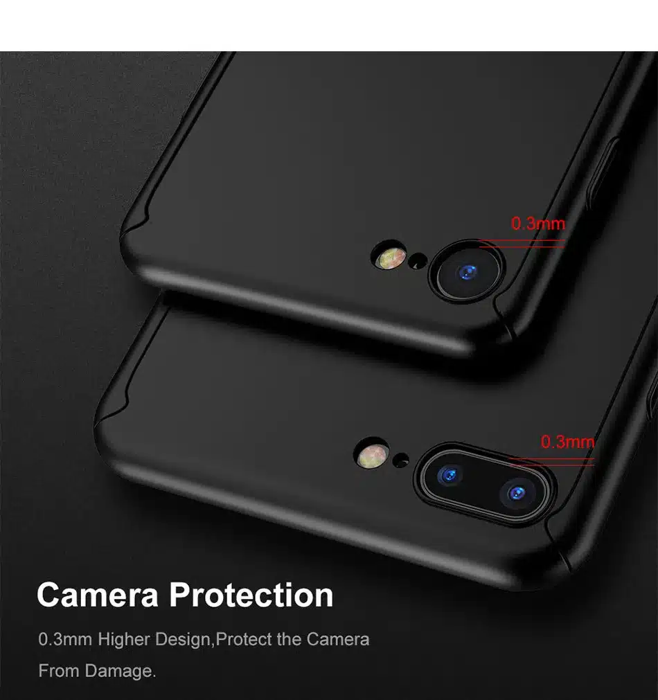 FLOVEME 360 Protective Case For iPhone 6 6S 7 Plus 5 5S SE Tempered Glass Front Back Cover Full Body Coverage Protection Shells 6