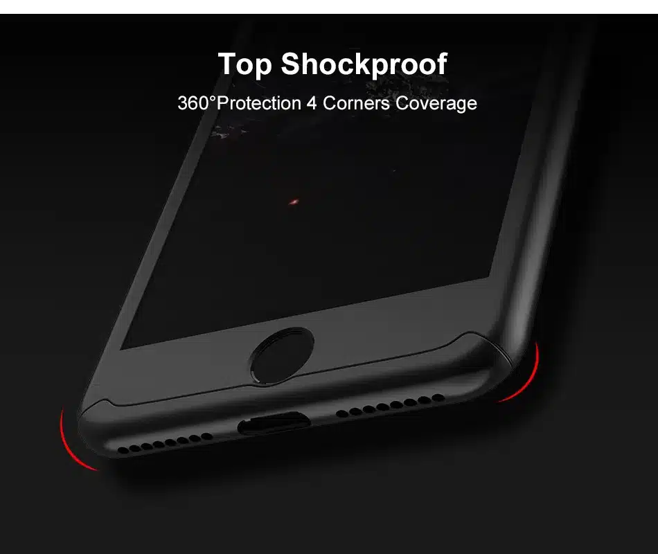 FLOVEME 360 Protective Case For iPhone 6 6S 7 Plus 5 5S SE Tempered Glass Front Back Cover Full Body Coverage Protection Shells 9