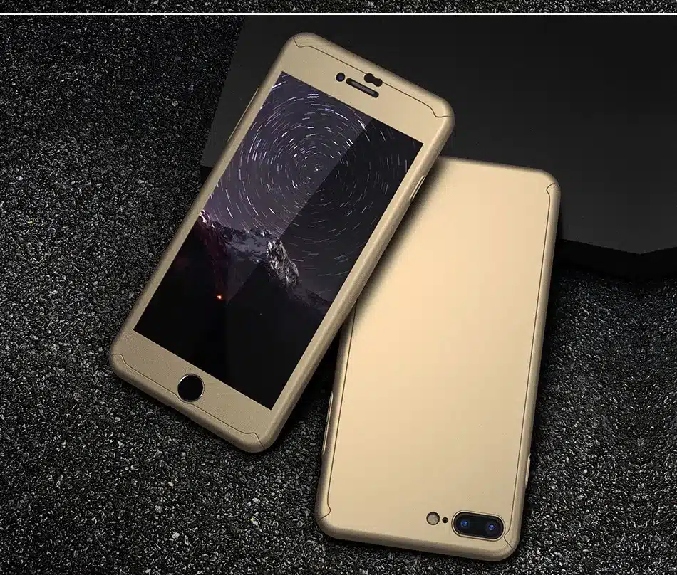 FLOVEME 360 Protective Case For iPhone 6 6S 7 Plus 5 5S SE Tempered Glass Front Back Cover Full Body Coverage Protection Shells 15