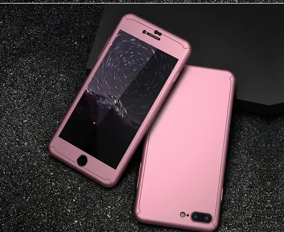 FLOVEME 360 Protective Case For iPhone 6 6S 7 Plus 5 5S SE Tempered Glass Front Back Cover Full Body Coverage Protection Shells 16