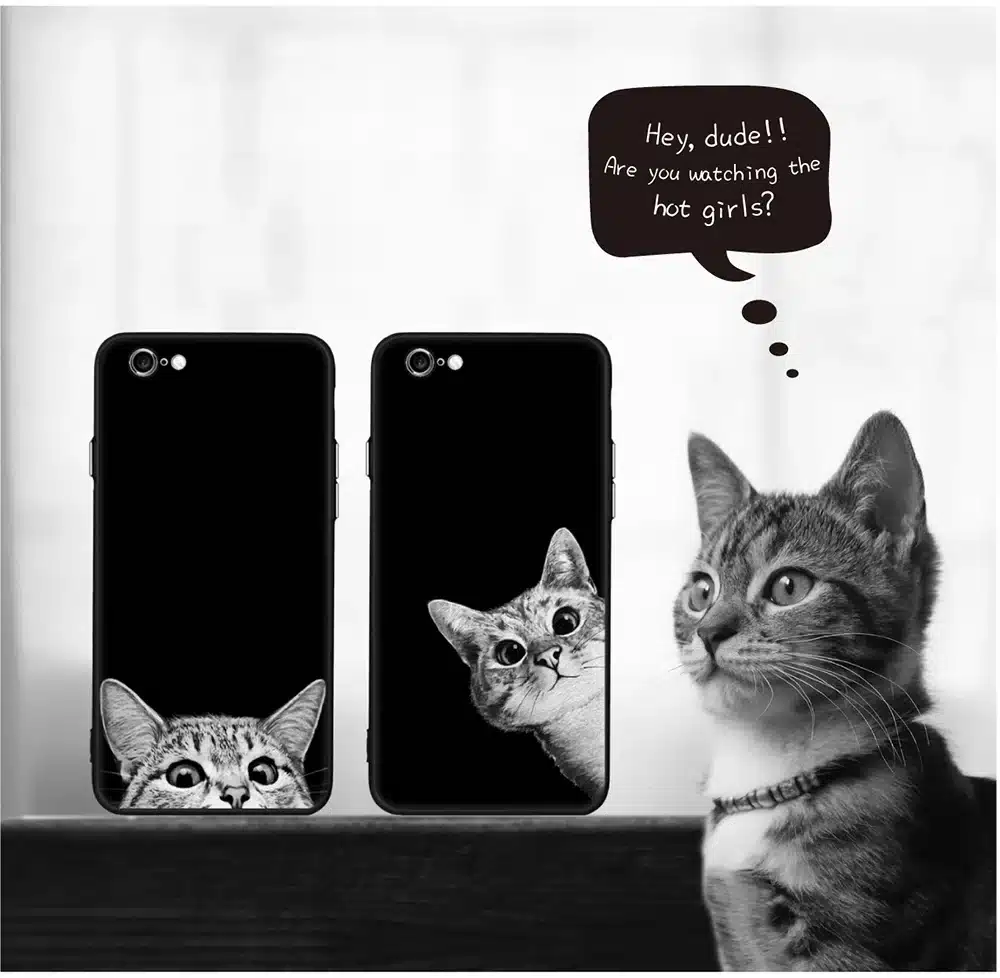 Case For iphone 6 6s 6plus 7plus Space Moon Sun Flower Math English Words Cute Cats Pandas Animal black Phone Cases Cover 10