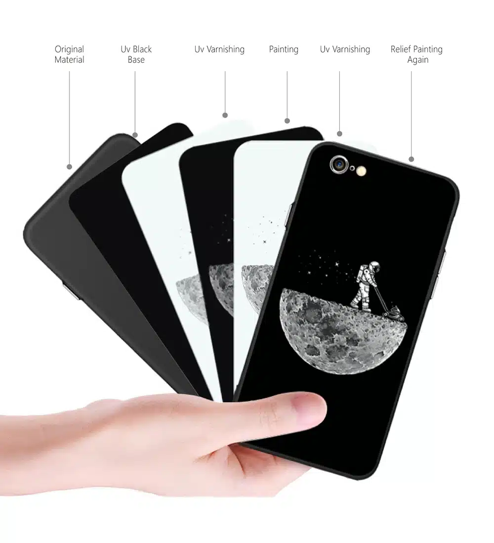 Case For iphone 6 6s 6plus 7plus Space Moon Sun Flower Math English Words Cute Cats Pandas Animal black Phone Cases Cover 12