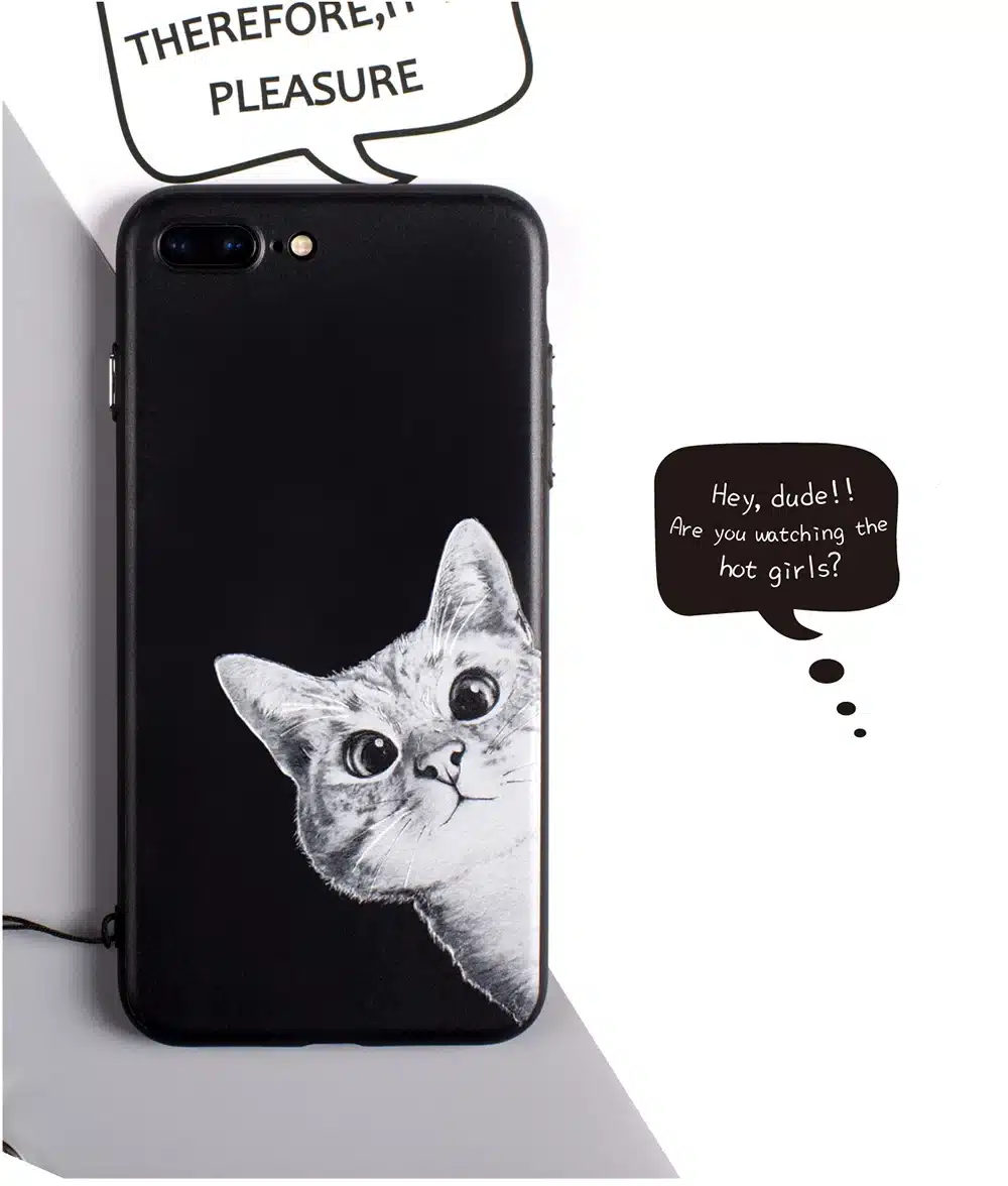 Case For iphone 6 6s 6plus 7plus Space Moon Sun Flower Math English Words Cute Cats Pandas Animal black Phone Cases Cover 19