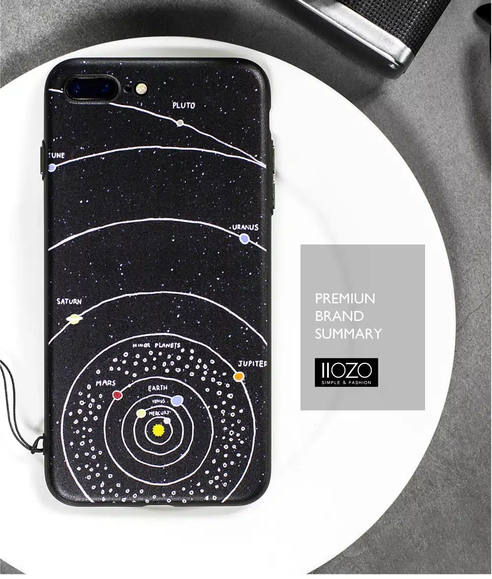 Case For iphone 6 6s 6plus 7plus Space Moon Sun Flower Math English Words Cute Cats Pandas Animal black Phone Cases Cover 20