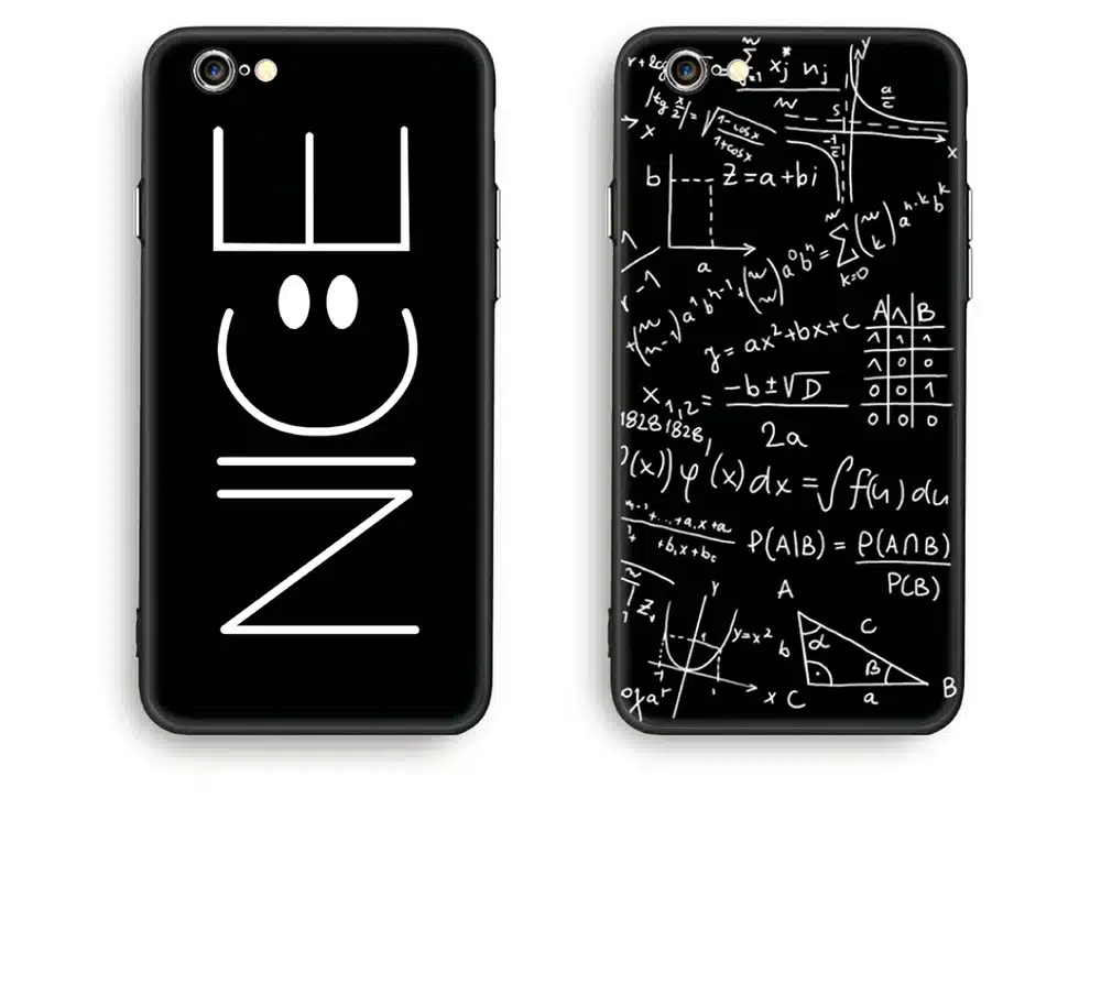 Case For iphone 6 6s 6plus 7plus Space Moon Sun Flower Math English Words Cute Cats Pandas Animal black Phone Cases Cover 23
