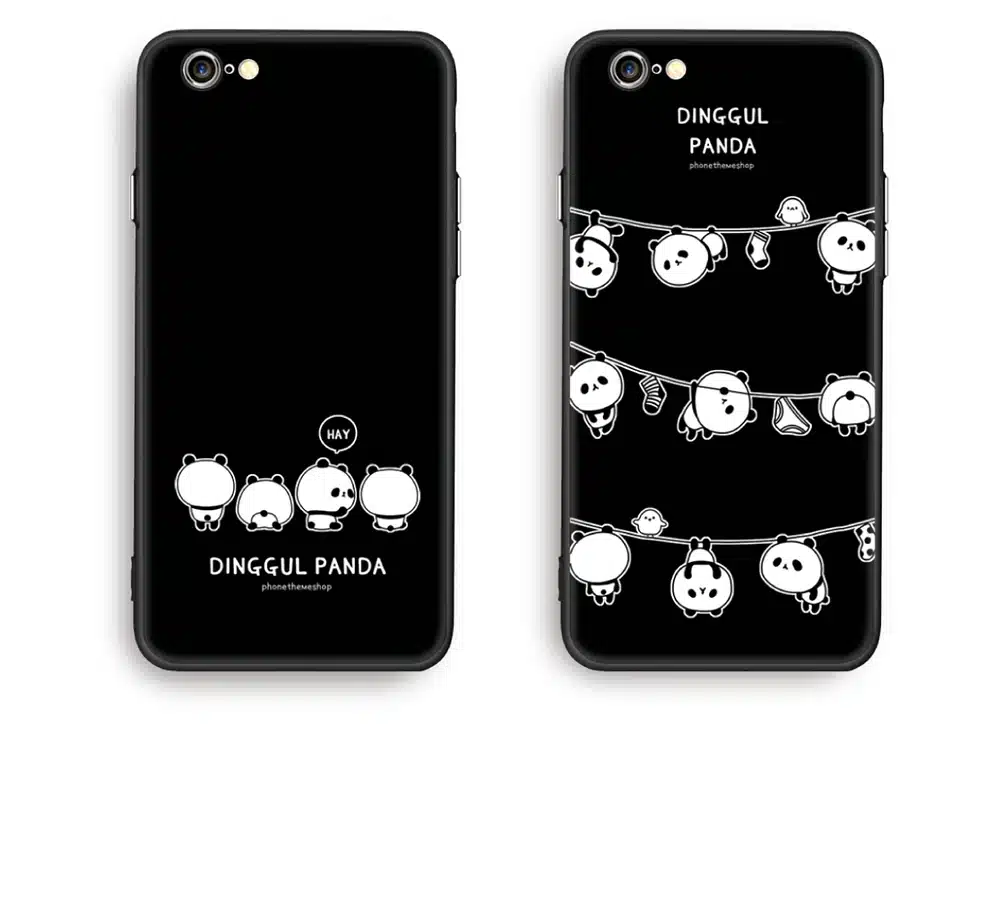 Case For iphone 6 6s 6plus 7plus Space Moon Sun Flower Math English Words Cute Cats Pandas Animal black Phone Cases Cover 24