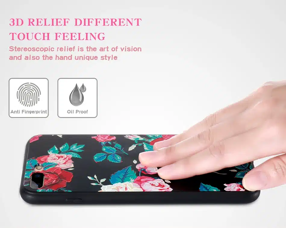 KISSCASE 3D Relief Flower Case For iPhone 8 Plus iPhone 6 Case Sexy Girly Soft Silicon Cover For iPhone 7 iPhone 5S X Case Funda 21