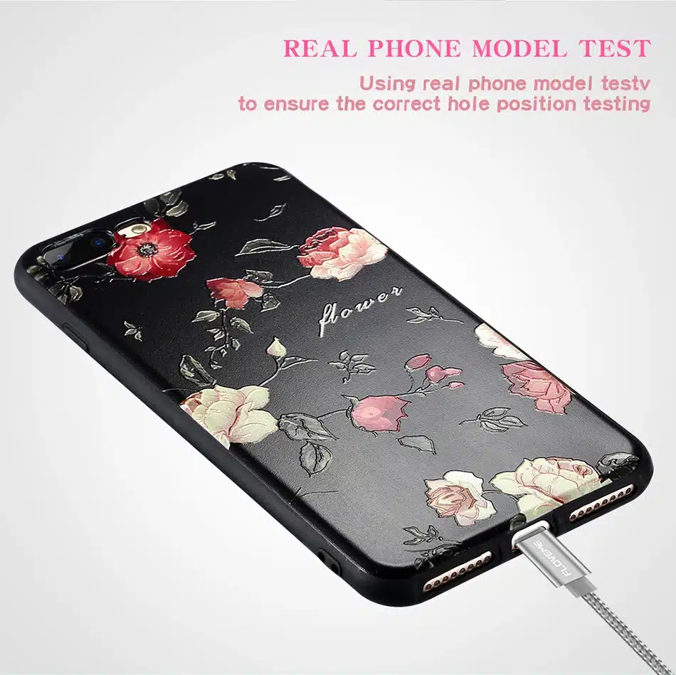 KISSCASE 3D Relief Flower Case For iPhone 8 Plus iPhone 6 Case Sexy Girly Soft Silicon Cover For iPhone 7 iPhone 5S X Case Funda 26