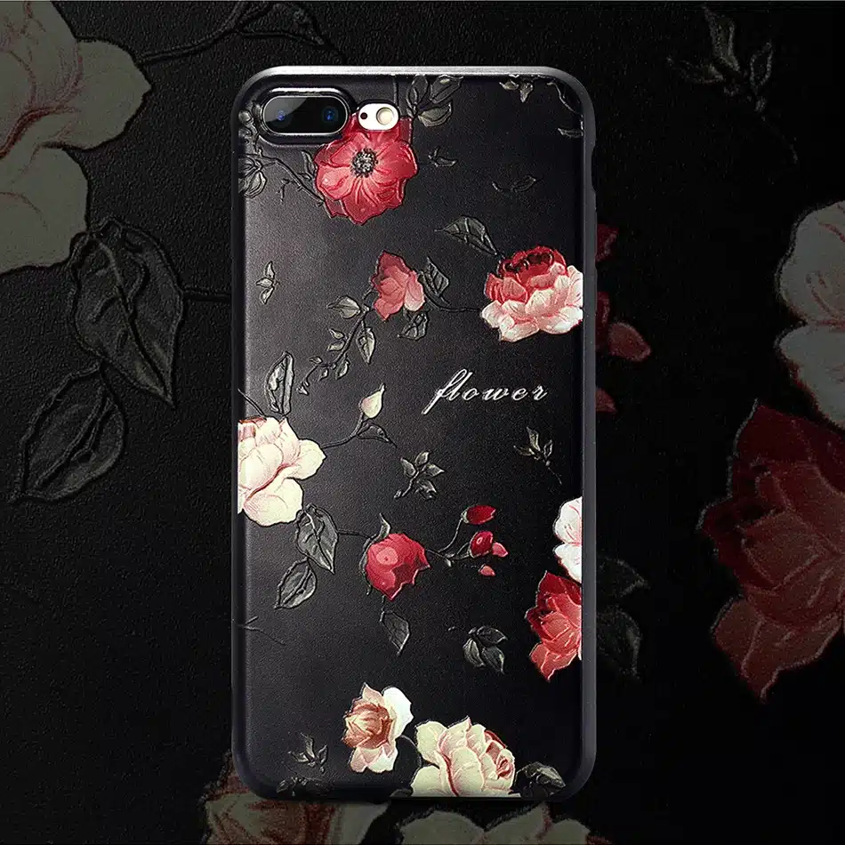 KISSCASE 3D Relief Flower Case For iPhone 8 Plus iPhone 6 Case Sexy Girly Soft Silicon Cover For iPhone 7 iPhone 5S X Case Funda 28