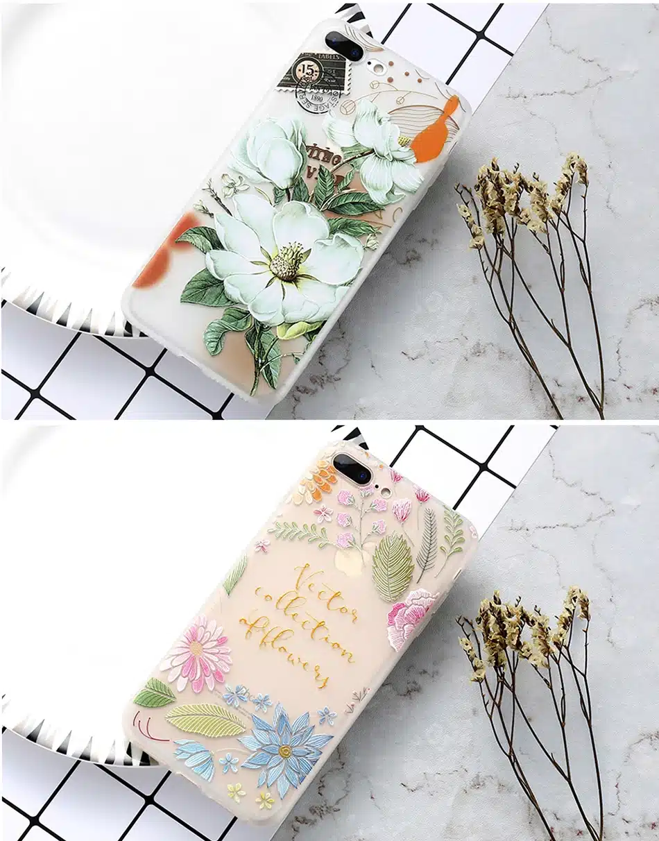 KISSCASE Flower Patterned Case For iPhone 6 6s 7 Plus Cover Soft Silicone Floral Protect Cover For iPhone 5S SE 8 Plus X 10 Capa 18