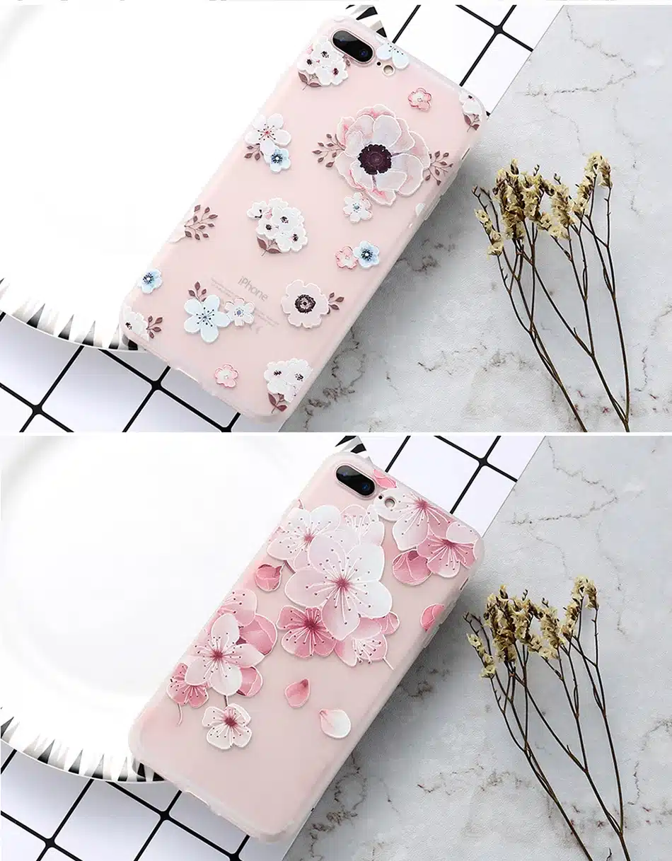 KISSCASE Flower Patterned Case For iPhone 6 6s 7 Plus Cover Soft Silicone Floral Protect Cover For iPhone 5S SE 8 Plus X 10 Capa 19
