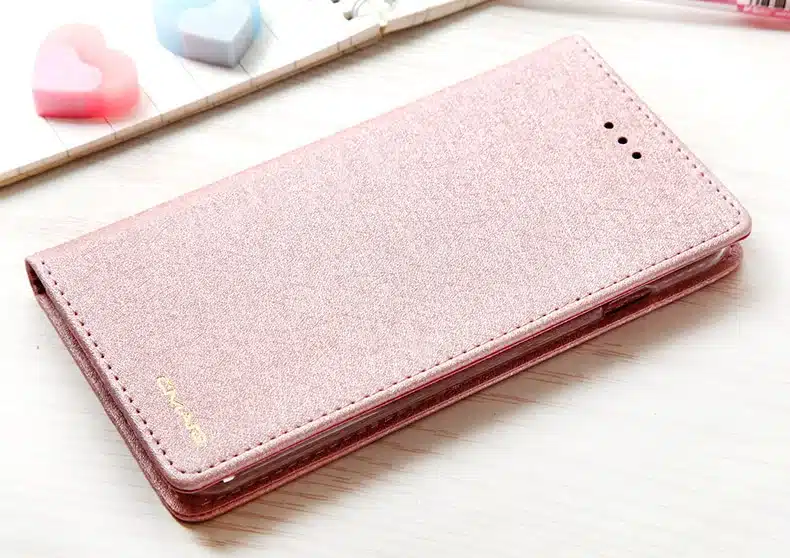 CMAI2 for iPhone 6 6s Wallet Flip Case Cover Plus Magnetic Silk Leather Silicone Book Stand Coque 6 s 6Plus Capinha Rose Gold 3