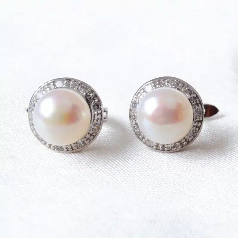 ASHIQI Genuine Natural Freshwater pearl Stud earrings, Real 925 Sterling Silver jewelry for women wholesale 11