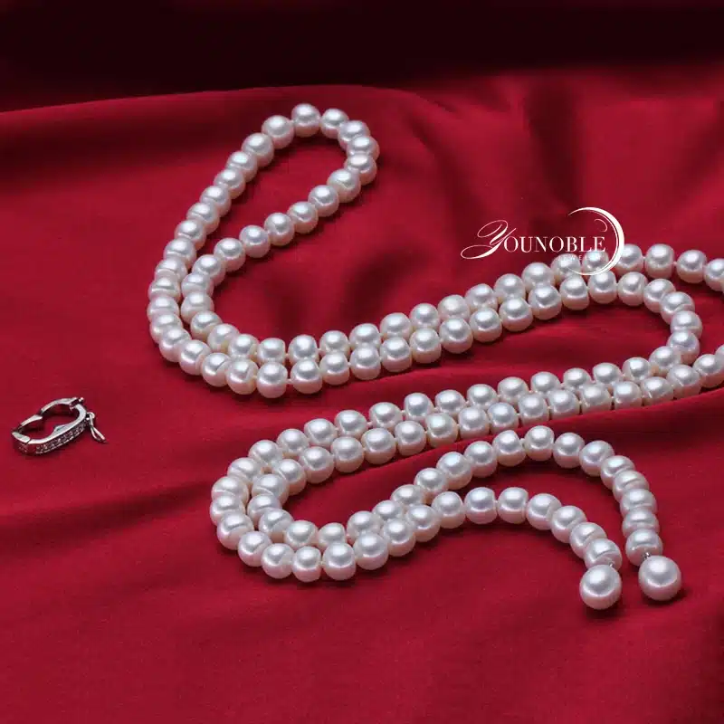 900mm long pearl necklace women wedding real Freshwater,925 silver natural bridal white pearl necklaces mother for girls jewelry 21
