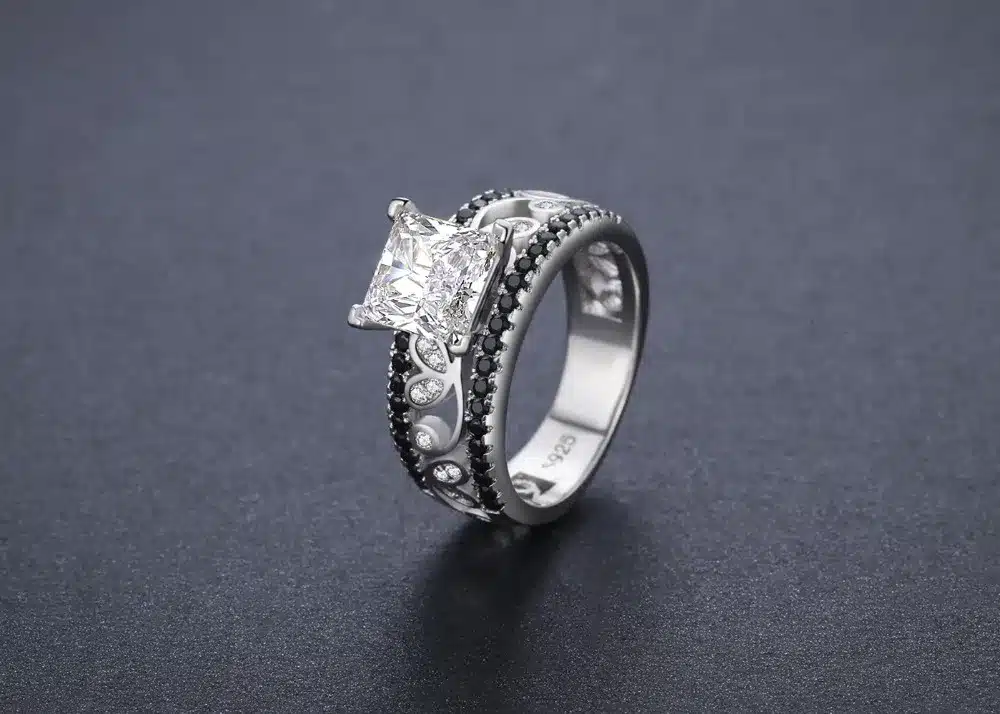 [BLACK AWN] 925 Sterling Silver Fine Jewelry Trendy Engagement Bague Women's Wedding Ring C020 17