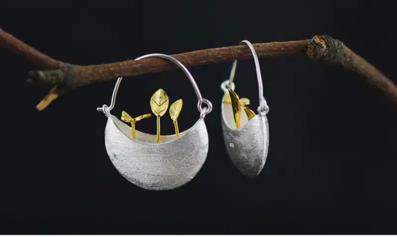 Lotus Fun Real 925 Sterling Silver Natural Creative Handmade Fine Jewelry My Little Garden Drop Earrings for Women Brincos 8