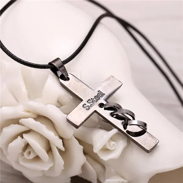 Hot Anime Death Note Black Gold Metal Necklace Cross Logo Pendant Cosplay Accessories Women Men Jewelry Necklaces & Pendants 13