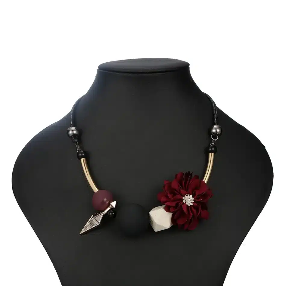 Match-Right Women Necklace Statement Flower Necklaces & Pendants Wood Beads Necklace For Women Jewelry YJZ-125 13