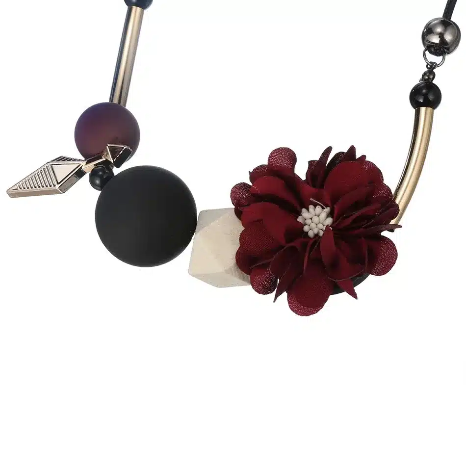 Match-Right Women Necklace Statement Flower Necklaces & Pendants Wood Beads Necklace For Women Jewelry YJZ-125 16
