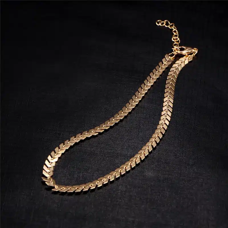 IF YOU Fashion Short Arrow Leaf Choker Necklaces Gold Color Trendy African Jewelry Statement Necklace Women Jewelry 2017 New 43