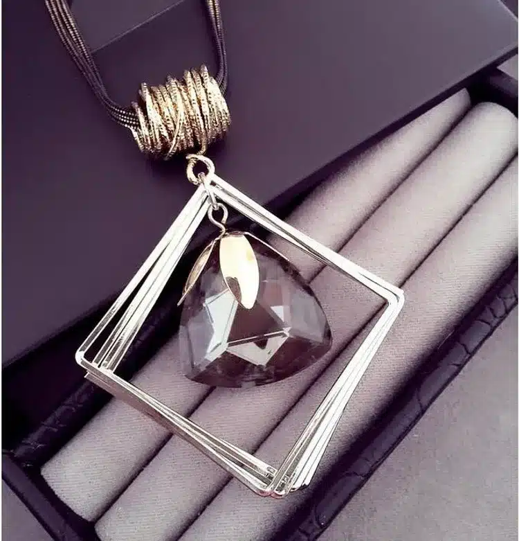 Meyfflin Long Necklace Crystal Women Necklace Jewelry 2017 Fashion Black Chain Drops Maxi Necklaces Pendants Kolye Collier 39