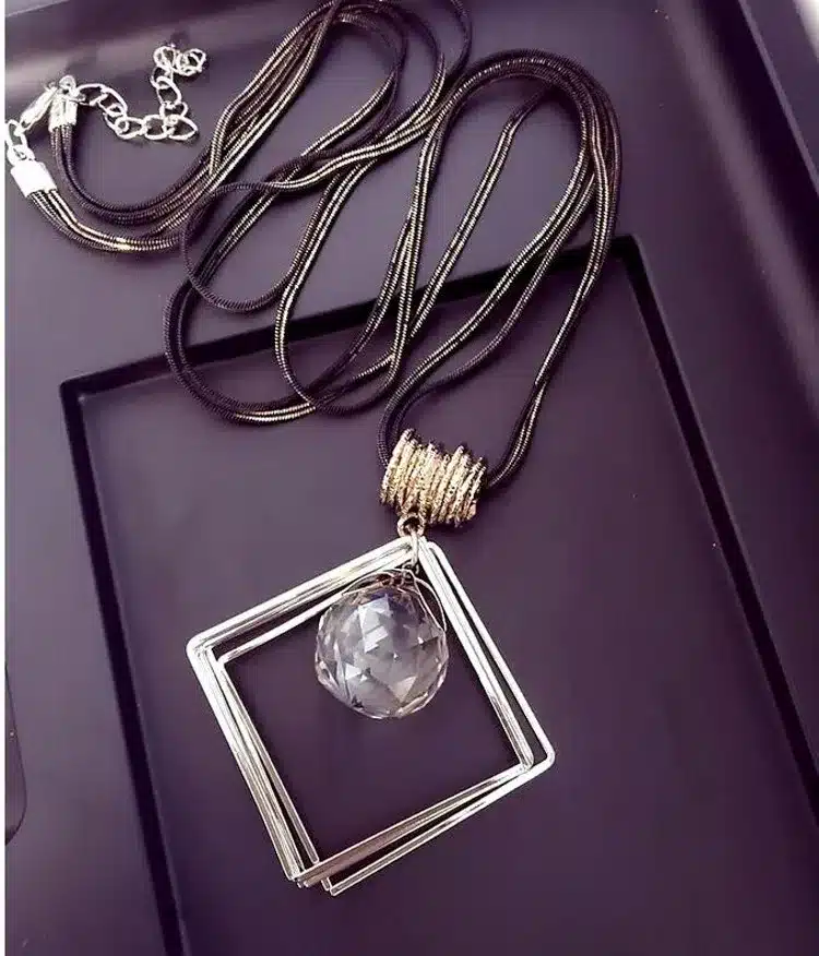 Meyfflin Long Necklace Crystal Women Necklace Jewelry 2017 Fashion Black Chain Drops Maxi Necklaces Pendants Kolye Collier 43